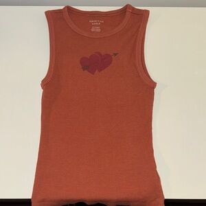 American Eagle Brown Tank Top with Heart and Arrow